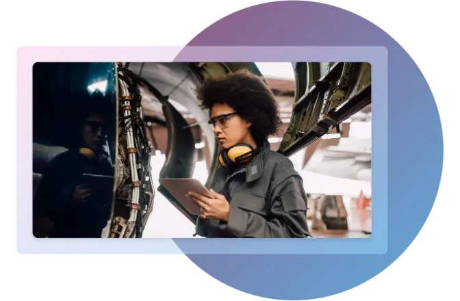 Aerospace engineer working on aircraft