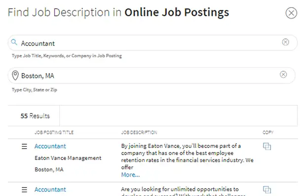 Online job postings