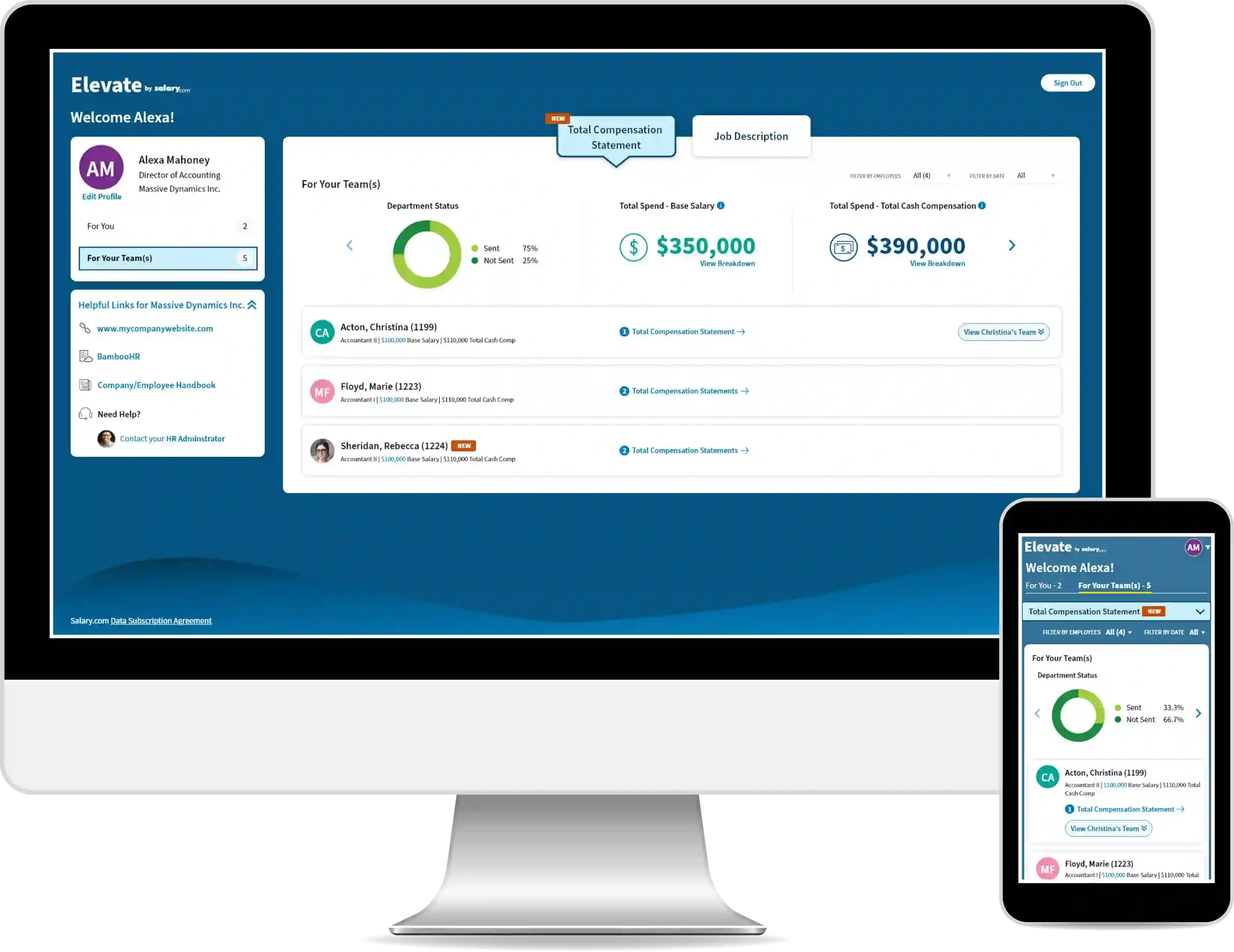 CompAnalyst Market Composite and Salary Structure Software dashboard