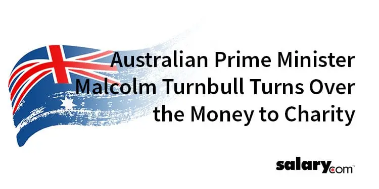 Australian Prime Minister Malcolm Turnbull Turns Over the Money to Charity