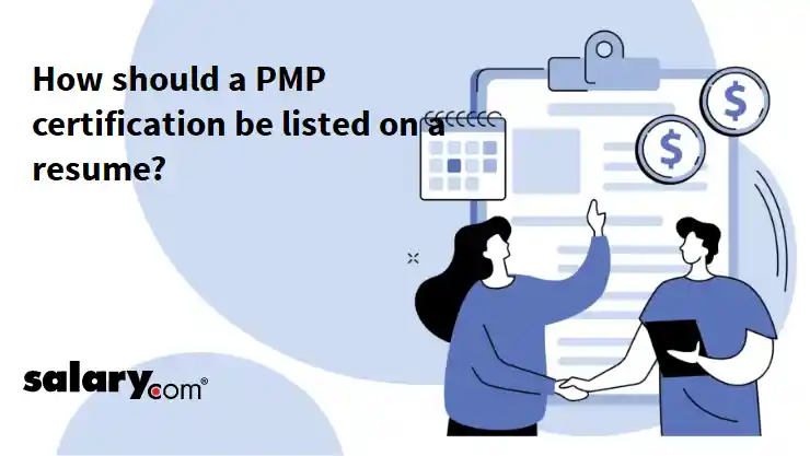 How should a PMP certification be listed on a resume?