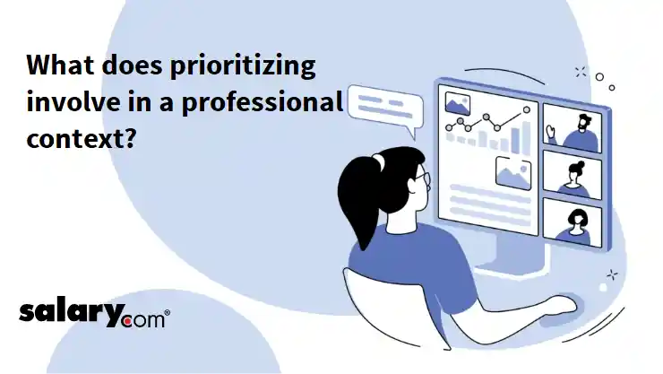 What does prioritizing involve in a professional context?