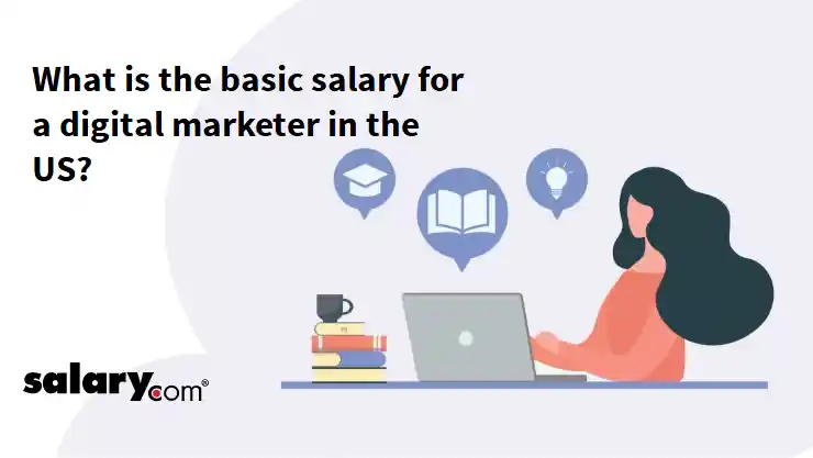 What is the basic salary for a digital marketer in the US?