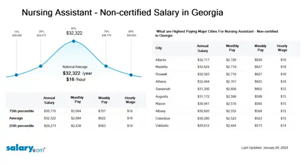 Nursing Assistant - Non-certified Salary in Georgia