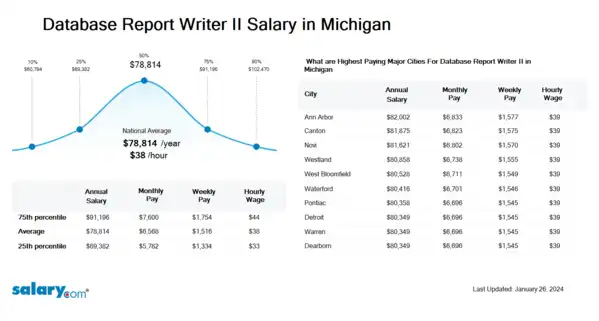 Database Report Writer II Salary in Michigan