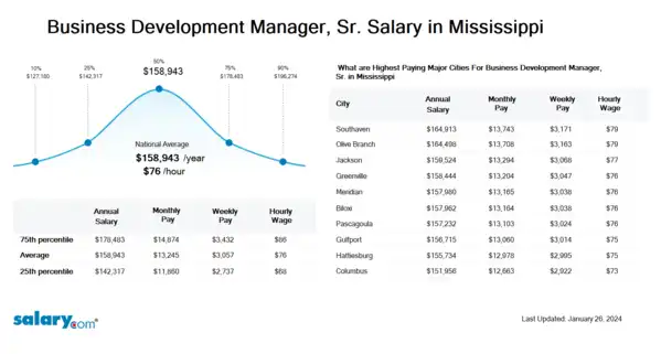 Business Development Manager, Sr. Salary in Mississippi