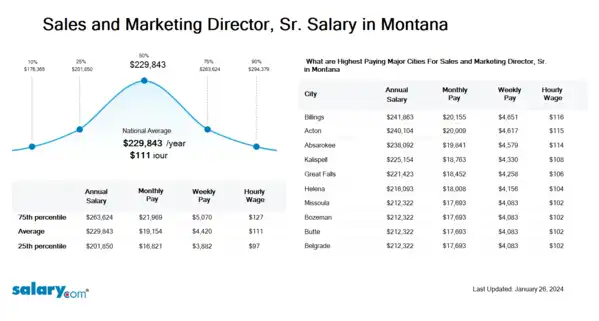 Sales and Marketing Director, Sr. Salary in Montana