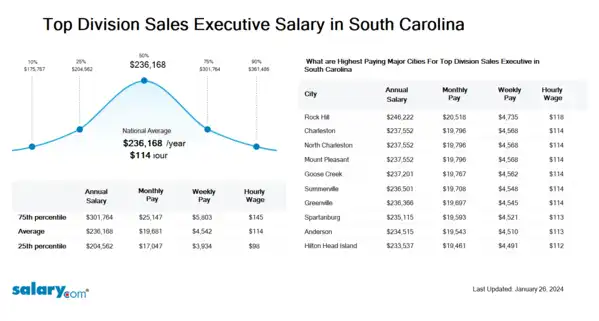 Top Division Sales Executive Salary in South Carolina
