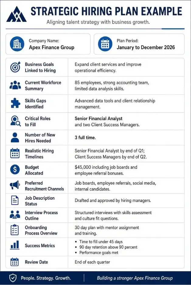 Strategic hiring plan example